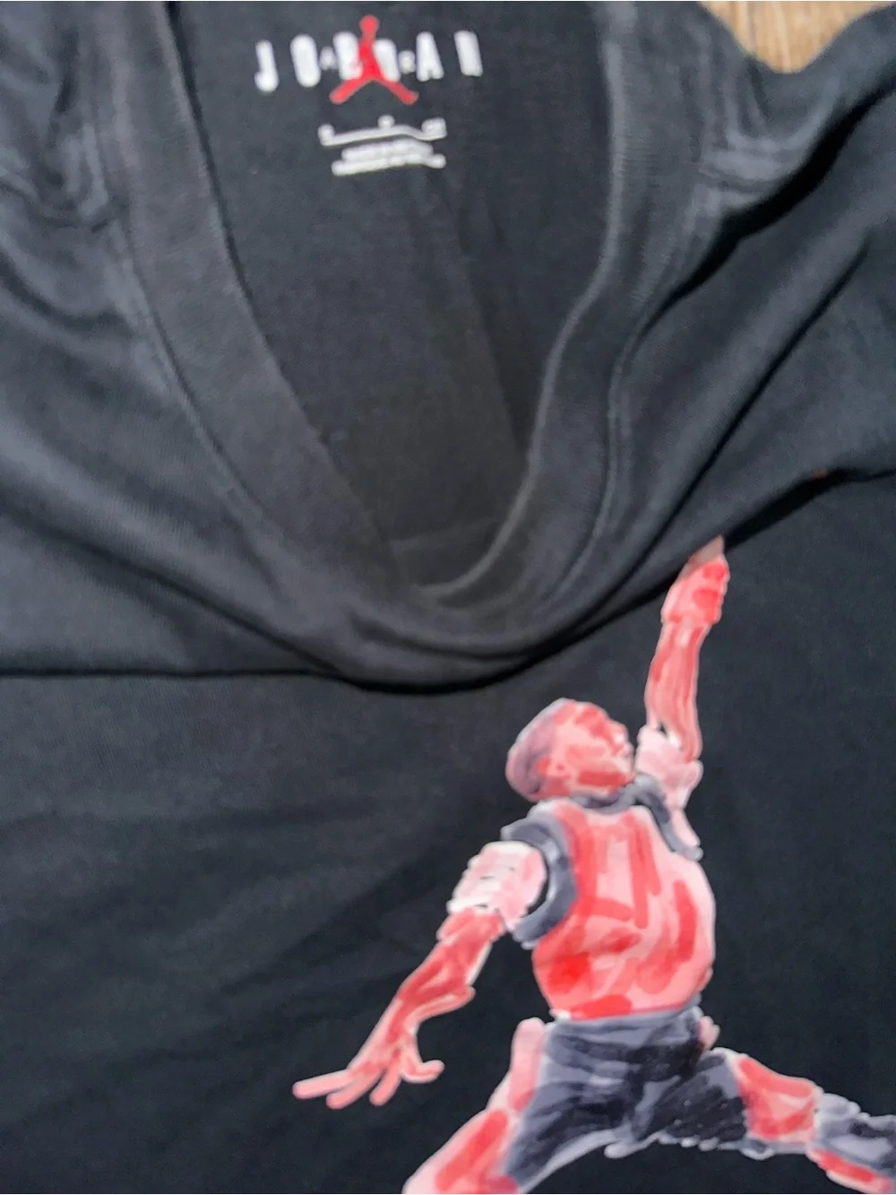 Jordan Watercolor Jumpman Graphic Tee FN5980-010 Black Cotton Mens Small